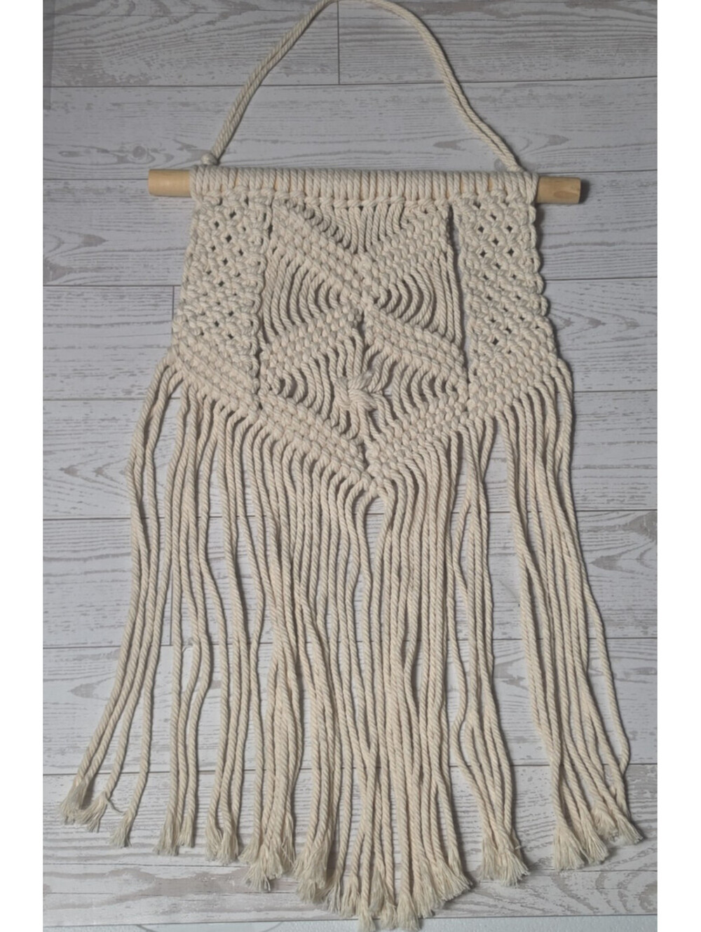 Boho Chic Macrame Woven Wall Hanging Tapestry Bohemian Art Home Decor 22" x 10"
